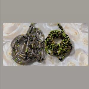 Elegant waist bead  Set in Green and Gold